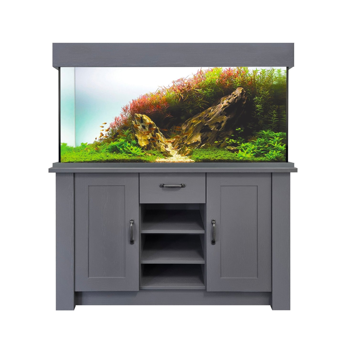 Aqua One OakStyle 230 Aquarium and Cabinet (Slate Grey) - Charterhouse Aquatics