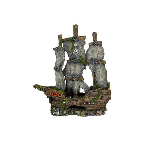 Aqua One Pirate Sailing Shipwreck 37x14x41cm - Charterhouse Aquatics