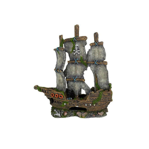 Aqua One Pirate Sailing Shipwreck 37x14x41cm - Charterhouse Aquatics