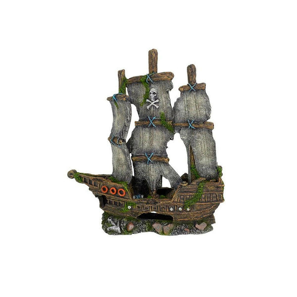 Aqua One Pirate Sailing Shipwreck 37x14x41cm - Charterhouse Aquatics