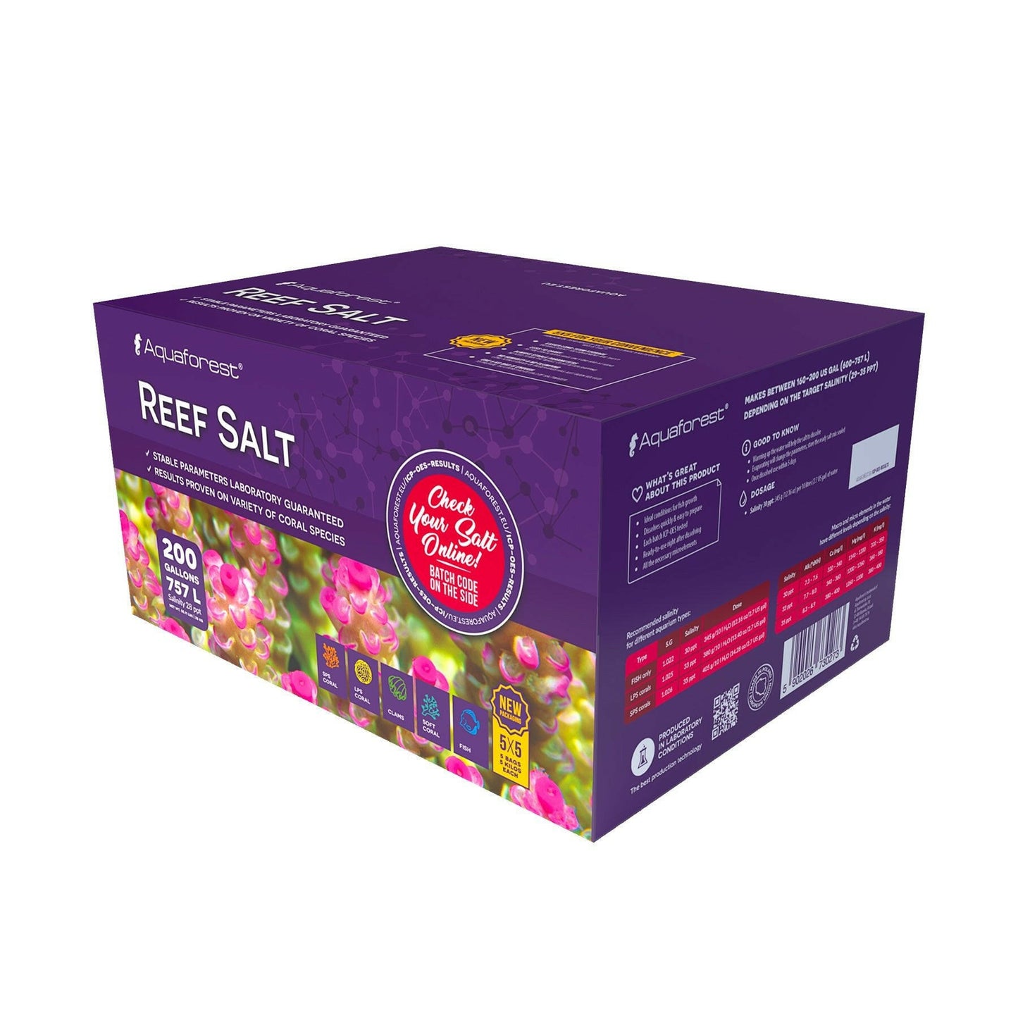 Aquaforest Reef Salt 25KG Box (5 x 5KG) - Charterhouse Aquatics