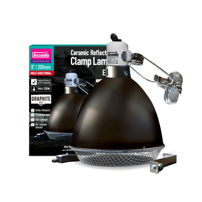 Arcadia Ceramic Reflector Clamp Lamp Graphite - 20cm (E27) - Charterhouse Aquatics