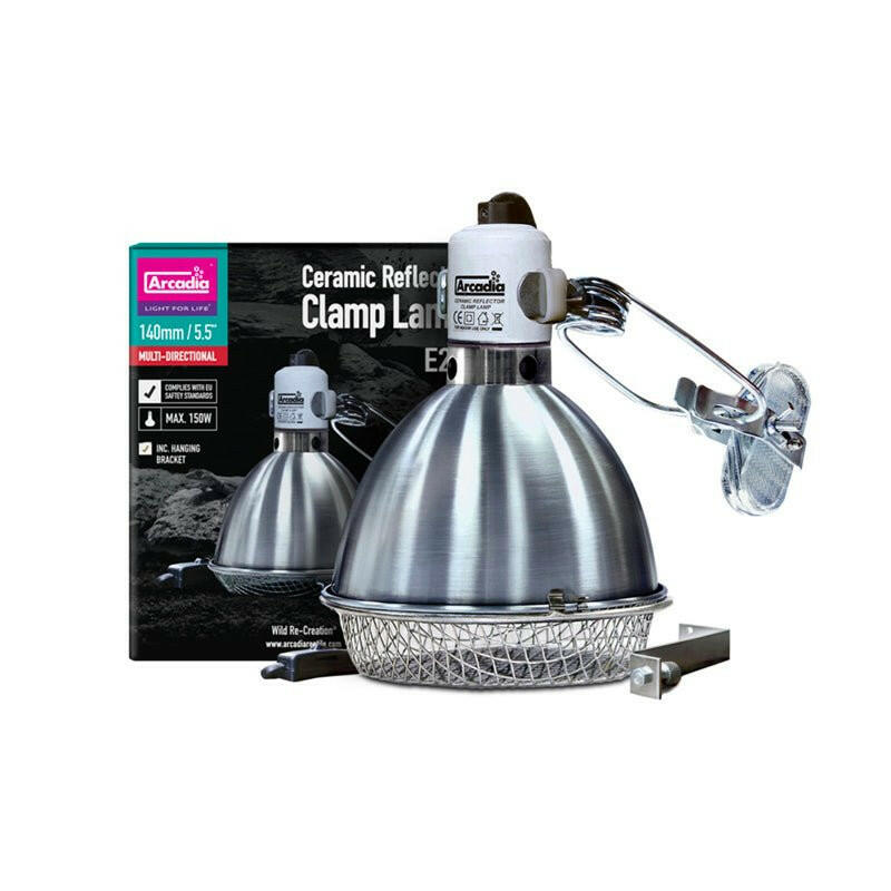 Arcadia Ceramic Reflector Clamp Lamp Stainless Steel - 14cm (E27) - Charterhouse Aquatics