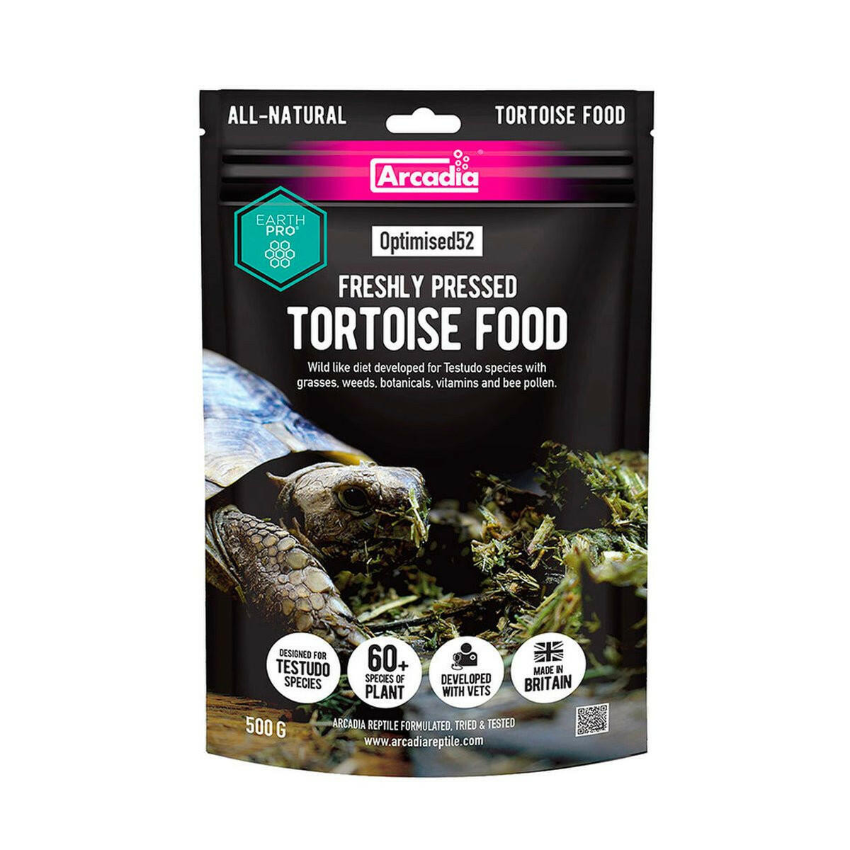 Arcadia Optimised52 Tortoise Food 1KG - Charterhouse Aquatics