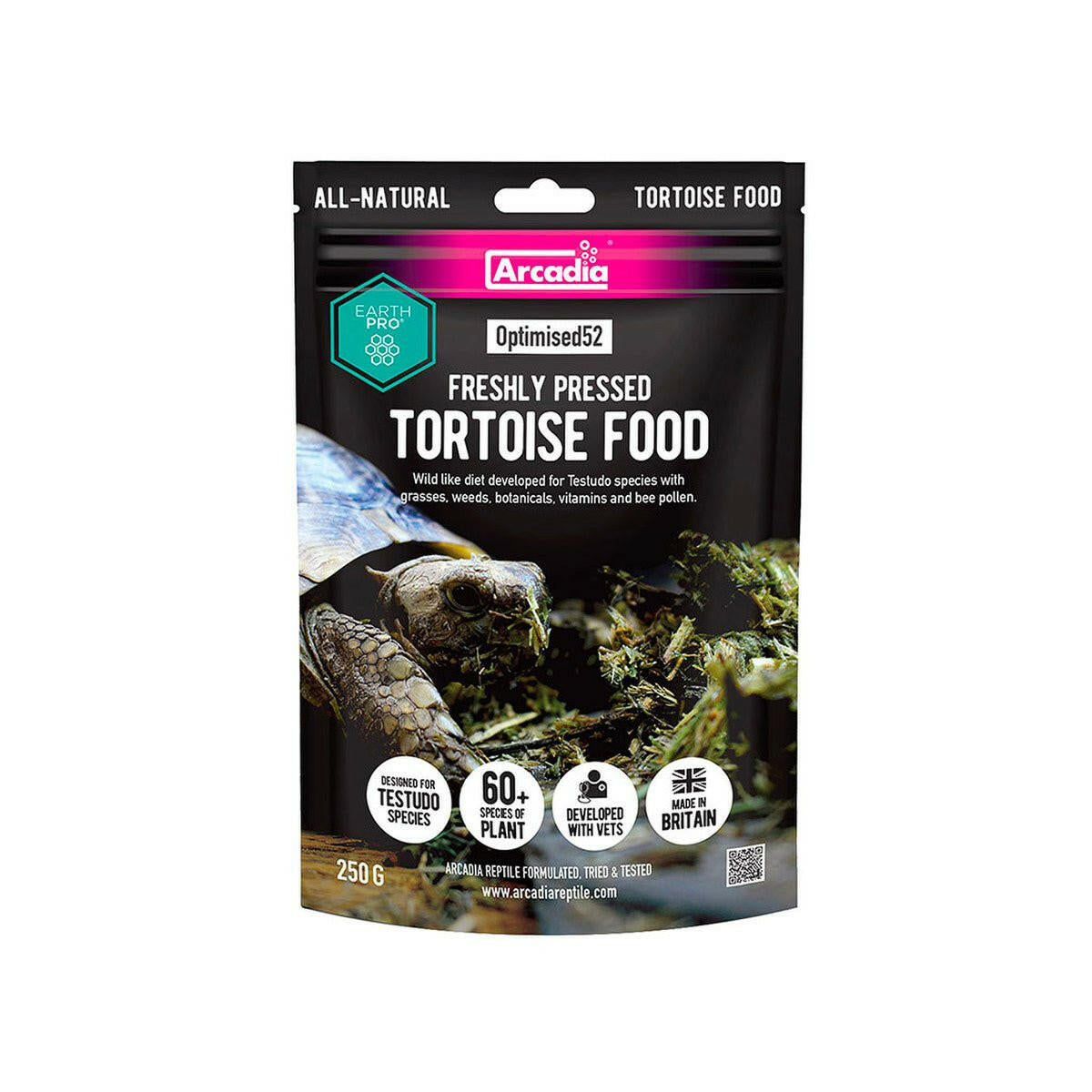 Arcadia Optimised52 Tortoise Food 250g - Charterhouse Aquatics