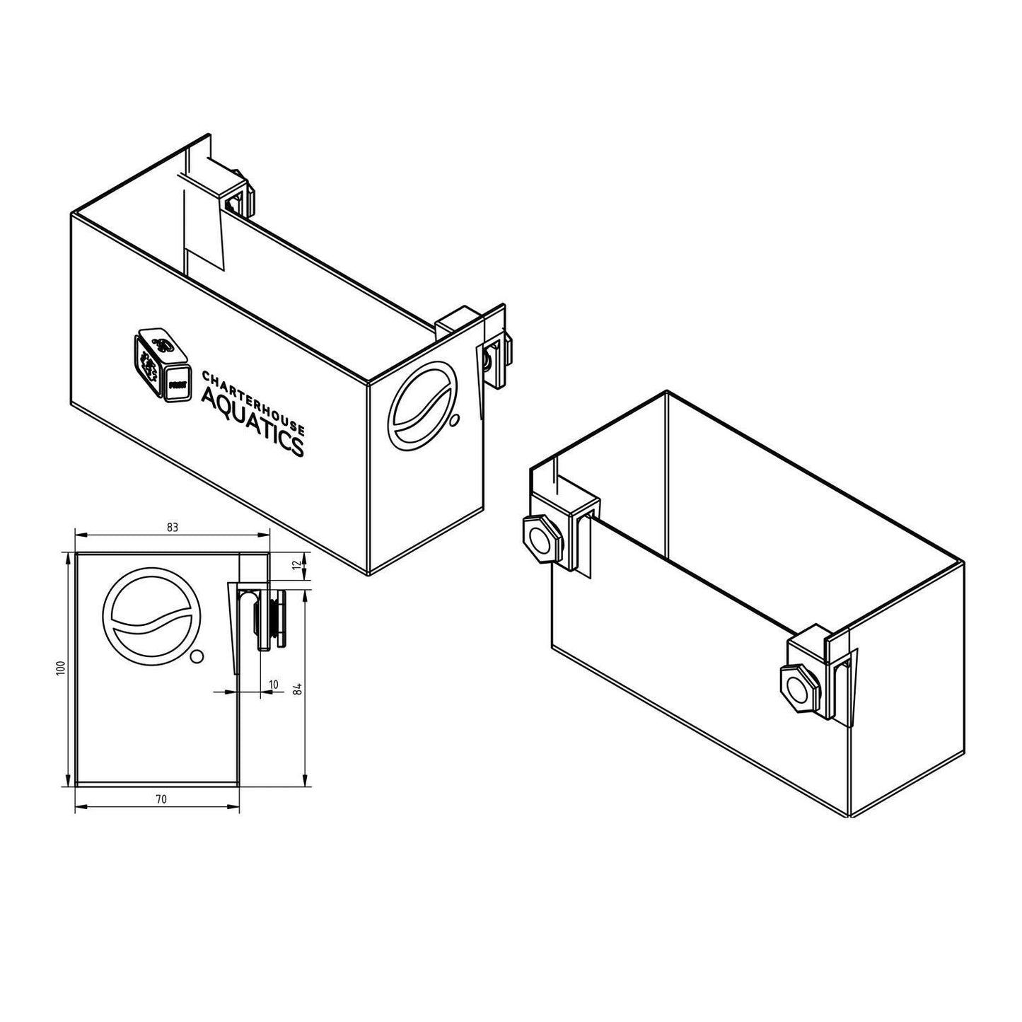 Charterhouse 3D - Hang on Media Basket - Large - Charterhouse Aquatics