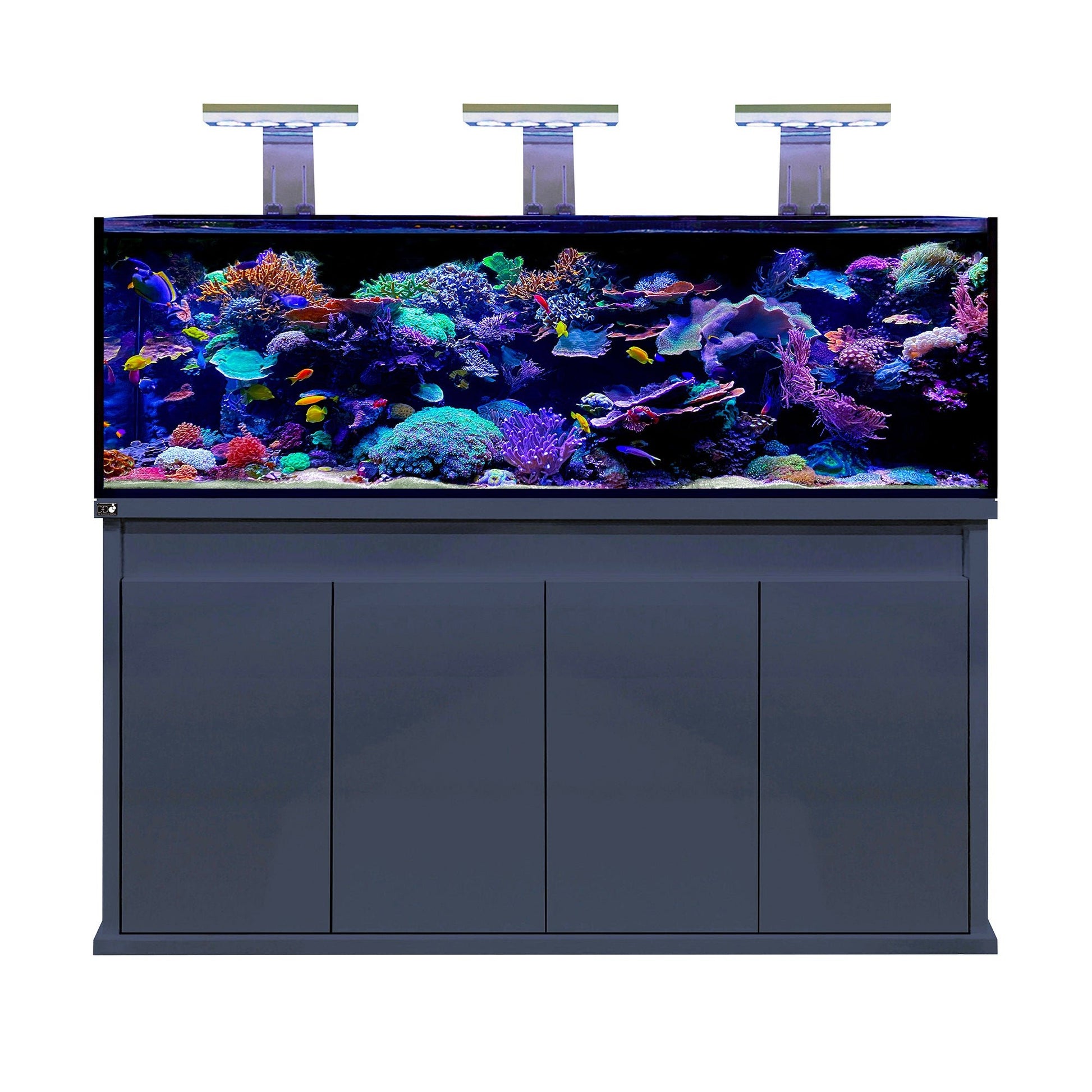 D-D Reef-Pro 1800 Deluxe Light Pack 2 - Gloss Anthracite (Standard Sump/White Lights) - Charterhouse Aquatics
