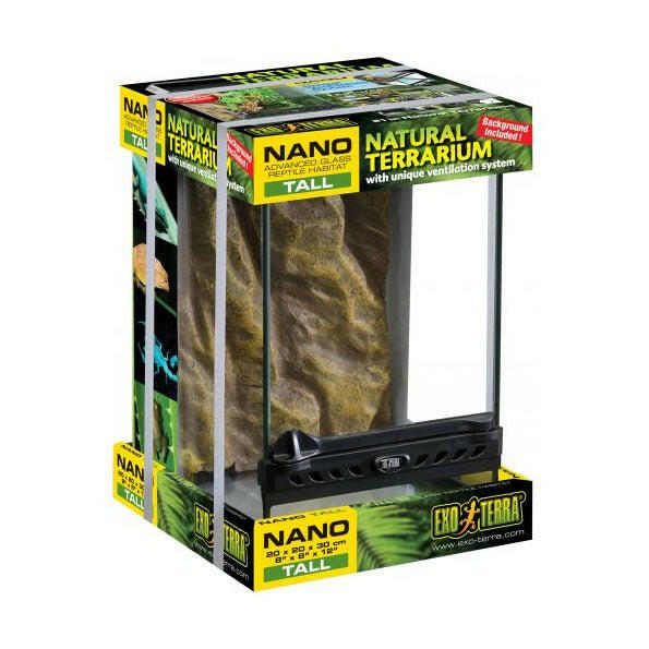 Exo Terra Glass Terrarium Nano Tall - 20x20x30cm - Charterhouse Aquatics