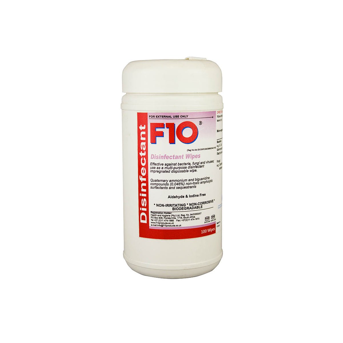 F10 Disinfectant Wipes (dispensing pack 100) - Charterhouse Aquatics