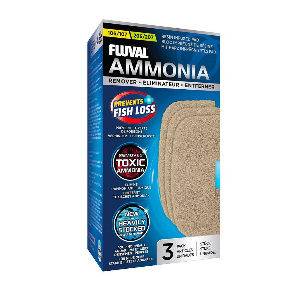 Fluval Ammonia Remover Resin Infused Pad 106/107/206/207 (3 Pack) - Charterhouse Aquatics