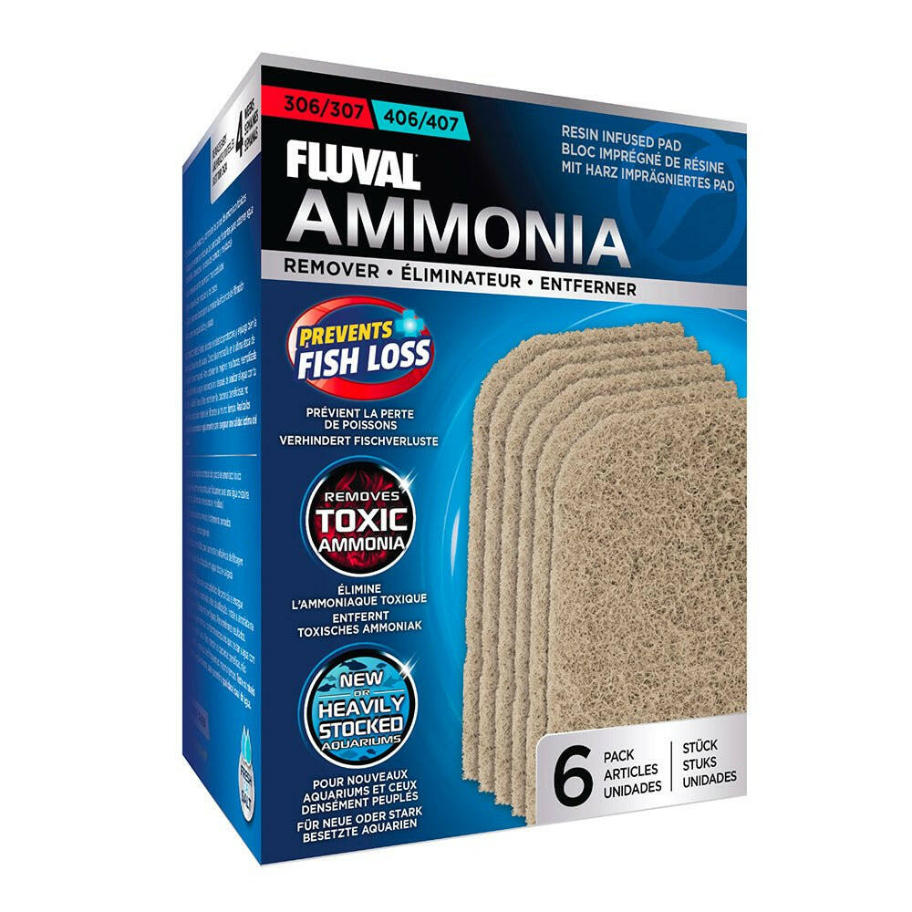 Fluval Ammonia Remover Resin Infused Pad 306/307/406/407 (6 Pack) - Charterhouse Aquatics