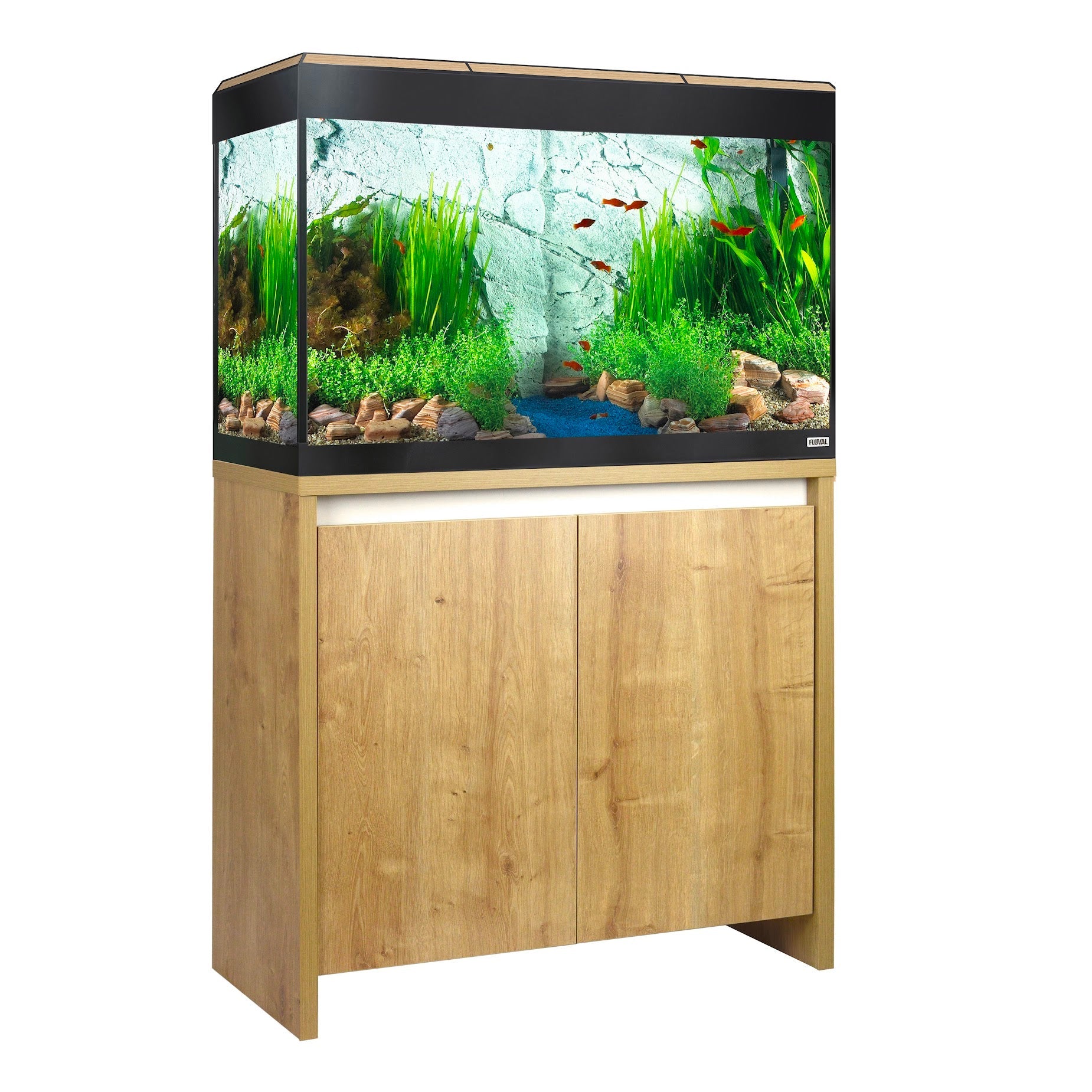 Fluval Roma Bluetooth LED 125 Aquarium and Cabinet - Oak - Charterhouse Aquatics