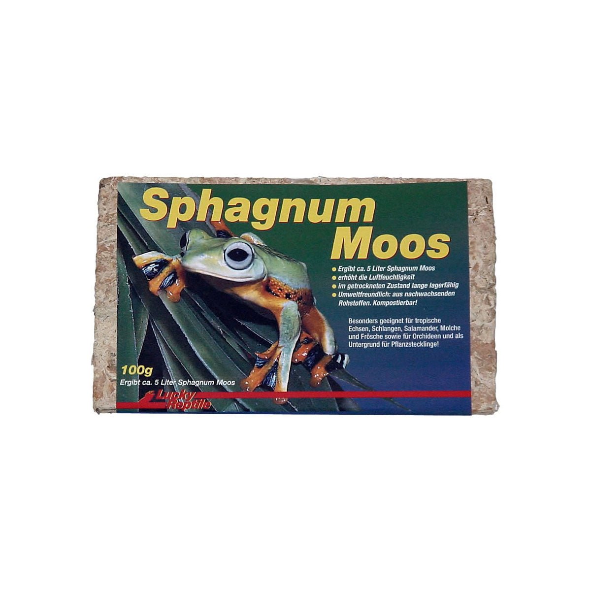 Lucky Reptile Spaghnum Moss Brick 100g - Charterhouse Aquatics
