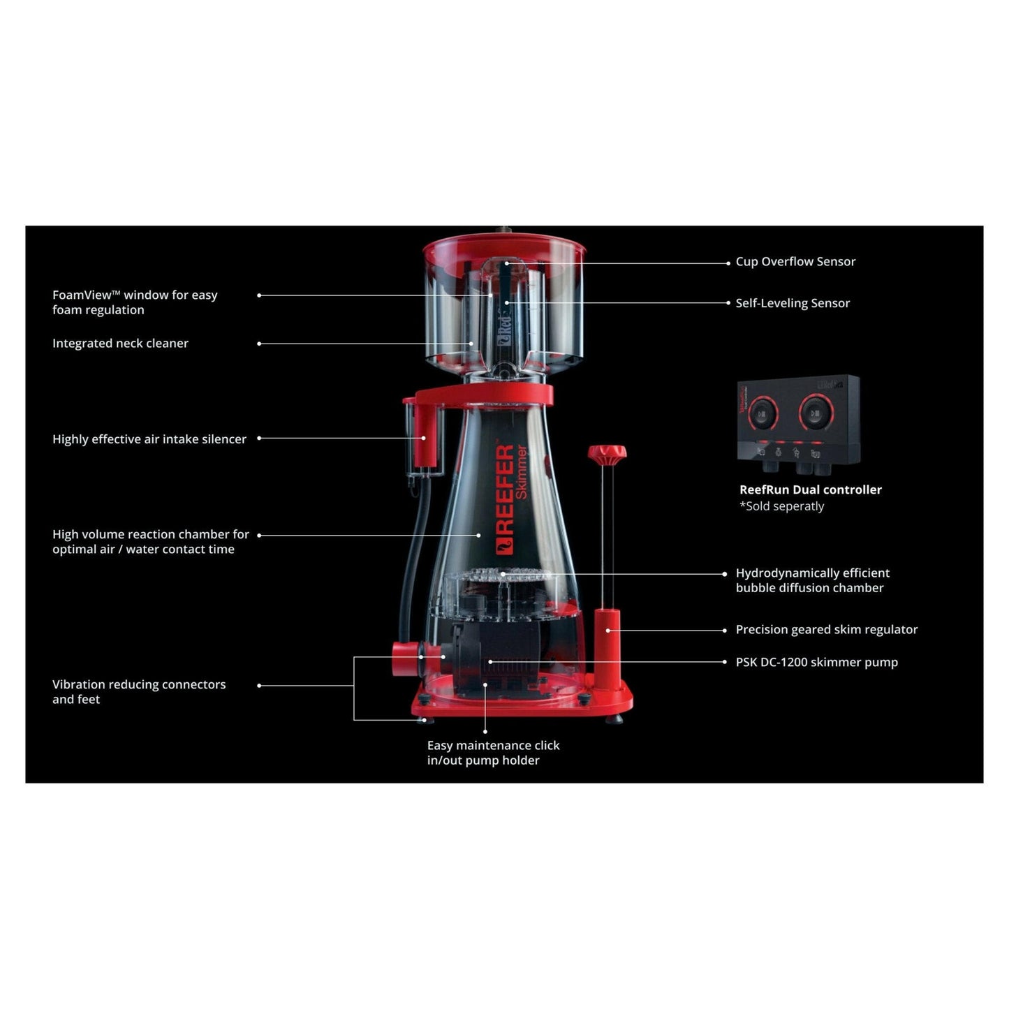 Red Sea REEFER DC Skimmer 300 and Dual Controller - Charterhouse Aquatics