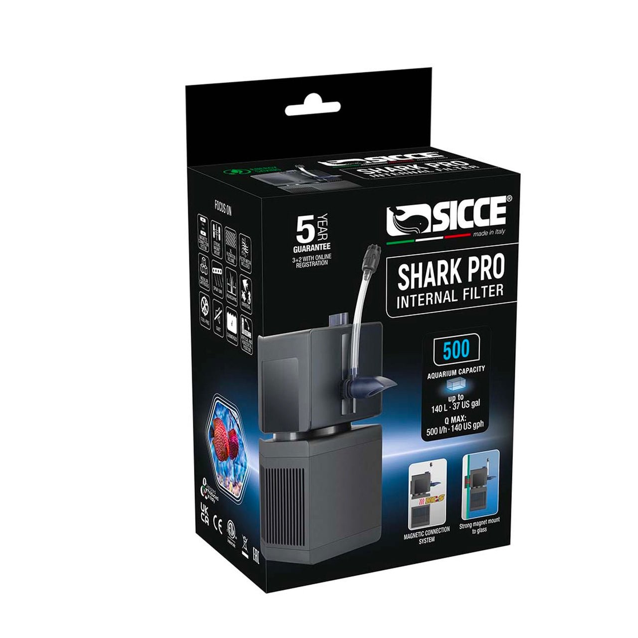 Sicce Shark PRO 500 Internal Filter - Charterhouse Aquatics