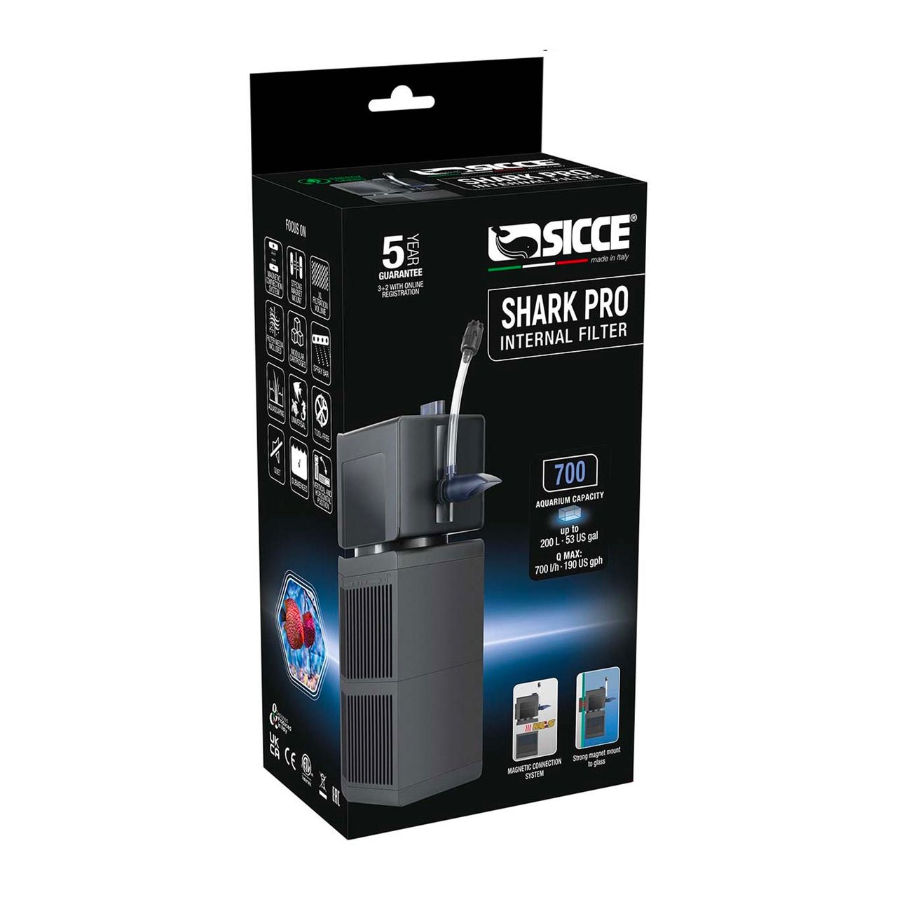 Sicce Shark PRO 700 Internal Filter - Charterhouse Aquatics