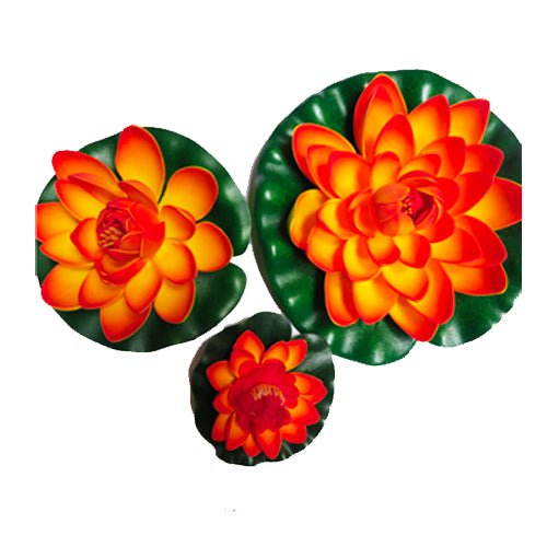 Simply Pond Artificial Orange Lilies (3 Pack) - Charterhouse Aquatics