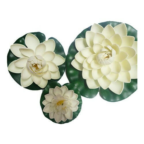 Simply Pond Artificial White Lilies (3 Pack) - Charterhouse Aquatics