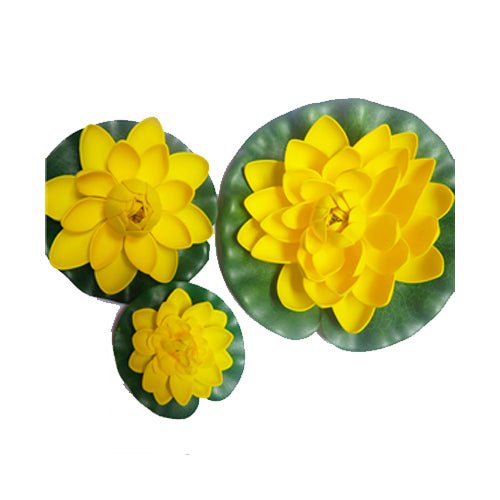 Simply Pond Artificial Yellow Lilies (3 Pack) - Charterhouse Aquatics