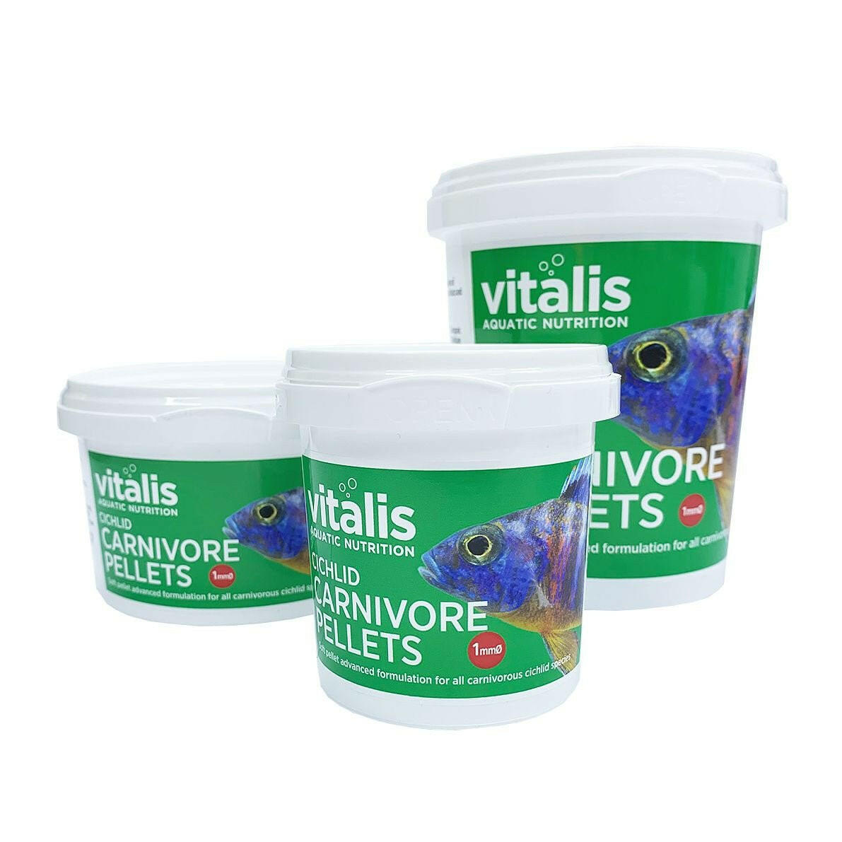 Vitalis Cichlid Carnivore Pellets 1mm 140g - Charterhouse Aquatics